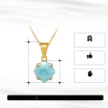 wholesale 14K gold and S925 sterling silver necklace with natural aquamarine and gemstone inlaid pendant, factory direct-0-1