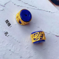 wholesale S925 gold-plated, inlaid with natural lapis lazuli accessories, DIY bracelet and necklace accessories, spacer beads for hand-braided rope accessories-0-5