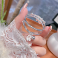 wholesale 9999 Pure Silver Push-Pull Silver Bracelet, Smart and Clever Baby Toddler Bracelet, Full Moon First Birthday Gift-0-4