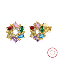 wholesale S925 Sterling Silver Cloud-Pull Jewelry Waterdrop Inlaid with Diamond Colorful Ultra-Fairy Zircon Stud Earrings-Minimum order: 30-14K gold, approximate weight: 2.18g 925 silver