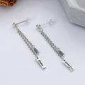 wholesale S925 Sterling Silver Hip Hop Street Harajuku Chain Tassel Minimalist Earrings Trendy Creative Internet-Famous Earrings-0-0