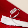 wholesale S925 Sterling Silver New Chinese Style Jin Wei Xue Same Design Vajra Ring Sweet Ins Style Minimalist Square Ring R02845-0-2