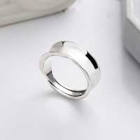 wholesale S925 Sterling Silver European and American Cross-Border Minimalist Textured Surface Unisex Open Ring-YJ878M/approx. 3.8g Adjustable opening