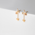 wholesale S925 Sterling Silver Sweet and Elegant Butterfly Flower Earrings for Women, Korean Style Short Minimalist Chain Earrings G8758-0-1