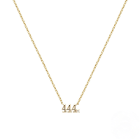 wholesale 925 Sterling Silver New Angel Number Pendant Necklace, A Light Luxury Women's Collarbone Chain-Gold-444 925 silver