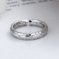 wholesale S925 Sterling Silver Irregular Geometric Minimalist Textured Adjustable Ring in Daily Korean Understated Style-0-2