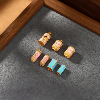 wholesale Metal: S925 Sterling Silver Gold Plated, Five Blessings Nana Tong Small Pendant, Spacer Beads, Loose Beads, Peach Blossom Lu Lu Tong Bracelet DIY Accessories-Blue long barrel beads