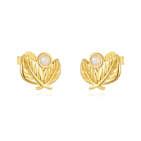 wholesale S925 Sterling Silver Octagonal Opal Zircon Accent Versatile Earrings For Women-Gold#1 925 Silver