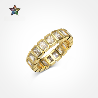 wholesale S925 Sterling Silver Wedding Series New Product Women's Exquisite and Dazzling Sugar Cube Design Fashionable and Unique European-style Ring-Platinum DY121038-SW-WH>6