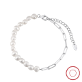 wholesale S925 Sterling Silver Baroque Pearl Link Bracelet for Women, Freshwater Pearl, Direct from Manufacturer-0-6
