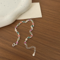 wholesale S925 Sterling Silver Korean Version Candy Rainbow Bracelet for Women, Sweet and Fresh, Fashionable and Niche, Versatile Accessory-0-4