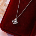 wholesale S925 Sterling Silver Maker Hollow-Out "Grateful for You" Dynamic Necklace, Fashionable and Luxurious Niche Design Popular Collarbone Chain Jewelry-0-1