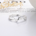 wholesale S925 Sterling Silver Fashionable European and American Geometric Line Wrapped Knot Small Design Versatile Open Ring-0-4