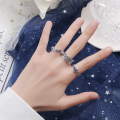wholesale S925 Metal Star Chain Smiley Adjustable Ring Korean Style Ins Vintage Personality for Women-0-1