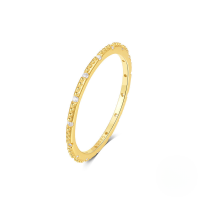 wholesale S925 Sterling Silver New Moon Zircon Engagement Ring, Trendy And Elegant For Daily Wear-Gold #1 7