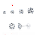 wholesale 925 Sterling Silver Moissanite Stud Earrings Simple Four-Prong Single Stone Earrings for Women Versatile Elegant Moissanite Earrings Hypoallergenic Ear Jewelry-0-6