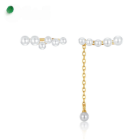 wholesale S925 Silver Asymmetrical Shell Pearl Earrings for Women, Summer New Sea Foam Mori Girl Style-925 silver
