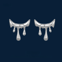 wholesale S925 Sterling Silver Girls' Summer Daily Versatile Fashion Lava Earrings Niche High-End Light Gold Ear Wholesale-Platinum 925 silver