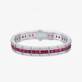 wholesale Metal material first, then Shipei Jewelry Live New 05ct Lab-Grown Ruby/Sapphire 4*4 Bracelet Women's 16-17cm-0-0