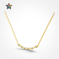 wholesale S925 Sterling Silver Light Luxury High-End Simple Straight Line Chain with Zirconia Inlaid Design, Personalized Fashion Collarbone Necklace-DY190919-SW-WH 925 silver