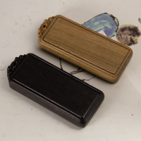 wholesale Metal material, green sandalwood and black sandalwood ethnic style plain pendant handcrafted DIY necklace, sweater chain, collectible accessory, wooden ornament-Ebony