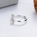 wholesale S925 Silver Fashion Retro Safety Lock Bead Pendant Minimalist Trendy Versatile Design Open Ring-0-2