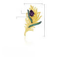 wholesale S925 Sterling Silver Designer Natural Amethyst Feather Brooch with a Sense of High-End Luxury-0-4