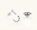 wholesale 925 Sterling Silver Fashionable Euro-American C-Shaped Gradient Moissanite Stud Earrings for Women, Trendy and Edgy Hypoallergenic Ear Jewelry Wholesale-0-6