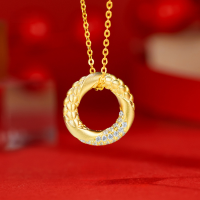 wholesale S925 Sterling Silver Geometric Dragon Scale Loop Necklace for Women, Versatile High-End Accessory, Niche Pendant Collarbone Chain for Drop Shipping-Necklace (chain length 40+5cm) 925 silver