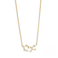 wholesale S925 Sterling Silver New Zodiac Star Pendant Necklace With Zircons, Trendy And Popular-Gold-Sagittarius 925 silver