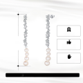 wholesale S925 Sterling Silver Jewelry, Shining Pearl Fringe Earrings with Zirconia Baroque Pearl, Elegant and Generous-0-3