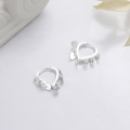 wholesale S925 Sterling Silver Trendy Creative Heart-shaped Round Stud Ear Clasp, Minimalist Ins Style Ethereal and Elegant Petite Earrings for Women-0-2