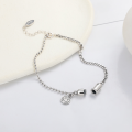 wholesale S925 Sterling Silver Korean Style Adjustable Capsule Smile Letter Charm Bracelet Hot Selling Jewelry-0-1