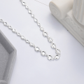 wholesale S925 Sterling Silver Trendy Korean Japanese Style Ins Geometric Bean Pendant Versatile Choker Necklace for Women-0-2