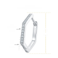 wholesale S925 Sterling Silver New Hexagonal Geometric Stud Earrings for Women with High-End Moissanite-0-5