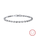 wholesale Metal material first: European and American luxury diamond-studded tennis bracelet for women, high-end sense, exquisite teardrop-shaped zirconia hand accessory, simple and creative bangle-0-4