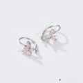 wholesale S925 silver cross-border hot-selling butterfly ear studs with zirconia inlay, small design, children's Halloween gift-0-9
