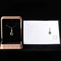 wholesale Sterling silver inlaid with Hetian jade jade pendant with certificate, retro-style Hanfu pure silver jade necklace for women-0-2