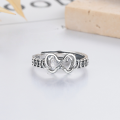 wholesale S990 Silver Vintage Antique-Inspired Auspicious Lock and Fortune Coin Openable Ring with National Trend and Ancient Style Design-0-1