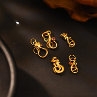 wholesale 925 Silver Plated 24K Gold S Hook Phoenix Head End Connector Clasp DIY Bracelet Necklace Jewelry Craft Accessories Round Clasp-Small Zircon S Buckle