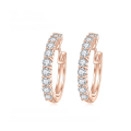 wholesale Fashionable D-color moissanite small round hoop earrings in 10k/14k/18k white gold, rose gold, or yellow gold-0-0