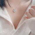 wholesale 999 Silver Maker's Four-Leaf Clover Ice Chip Pendant Necklace Women's Clavicle Chain Light Luxury Trendy Live Streaming Hit-0-1