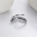 wholesale S925 Sterling Silver Majestic Ancient Style Retro Chinese Trend Heavy Craft Intricate Coiling Dragon Adjustable Ring Unisex-0-1