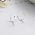 wholesale S925 sterling silver minimalist smooth surface plain circle ear cuffs, fashionable and versatile for daily wear, with a design-focused women's earring-0-0