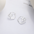 wholesale S925 Sterling Silver Hollow-out Twisted Heart Ear Clasps, Fresh and Sweet, Exquisite and Compact, Versatile Elegant Earrings for Women-0-2