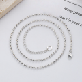 wholesale S925 Sterling Silver Korean-style Minimalist Geometric Cut Bead Chain DIY Collarbone Necklace for Women-0-1