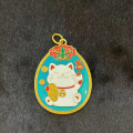 wholesale Metal Sand Enamel Two-Tone Double-Sided White Cat Pendant Necklace, Sweater Chain Accessory DIY Decoration Ornament-0-5