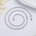 wholesale S925 Sterling Silver DIY Free Matching Engraved Bead Chain Square Bead Single Necklace Sweater Chain-0-1