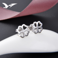 wholesale S925 Sterling Silver Korean Fashion Minimalist Student Earrings Ins Style Niche Design Small Fresh Four-Leaf Clover Stud Earrings for Women-0-0