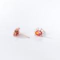 wholesale S925 Silver Nautilus Ear Studs Summer Fun Fresh Red Diamond Small Crab Marine Element Ear Accessories G9413-0-3